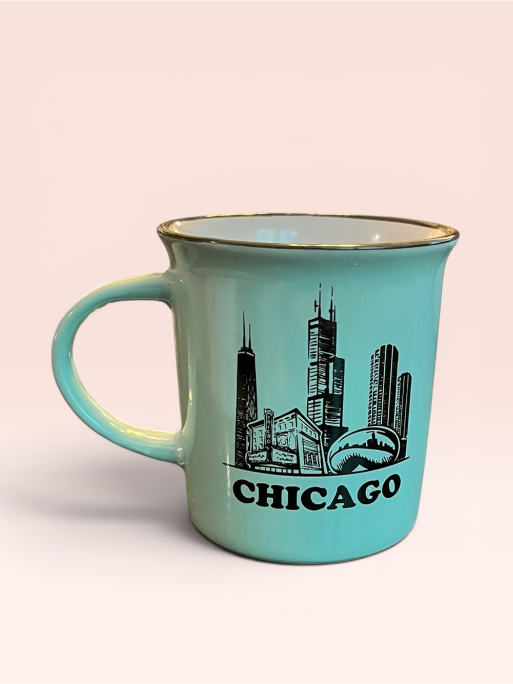 Chicago Skyline Ceramic Coffee Mug - Mint Green